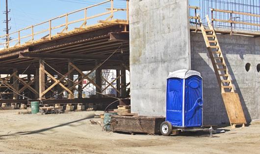 ensuring proper sanitation at the work site with these portable toilets